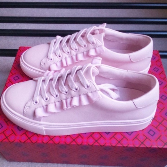 Tory Burch Tory Sport Ruffle Leather Sneakers NEW - Picture 4 of 6
